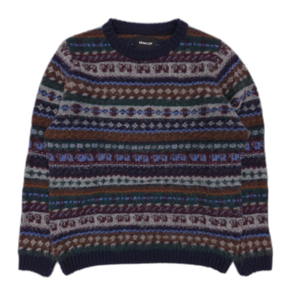 NEW Howlin Revenge Of The Wool Fair Isle Crew Knit Scotland Fisherman Sweater - Picture 1 of 7